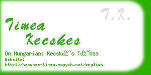 timea kecskes business card